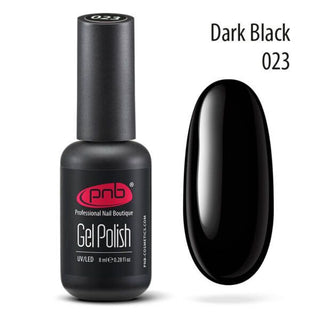 UV/LED гель-лак для ногтей PNB 023 "ТЕМНО-ЧЕРНЫЙ" 8ml