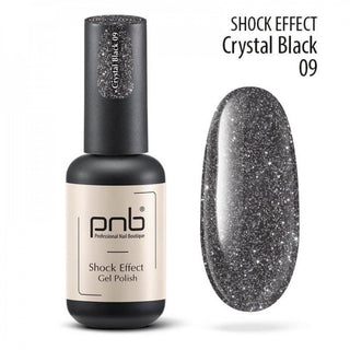 Smalto Gel UV/LED EFFETTO SHOCK 09 Nero Cristallo PNB 8 Ml