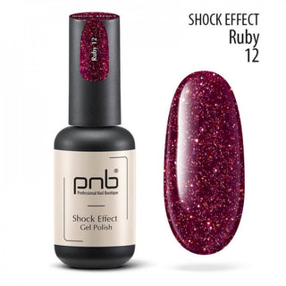 УФ/LED гель-лак SHOCK EFFECT 12 Рубин PNB 8 мл