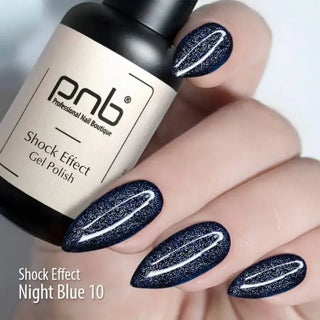 Smalto Gel UV/LED PNB EFFETTO SHOCK 10, Blu Notte 8ml