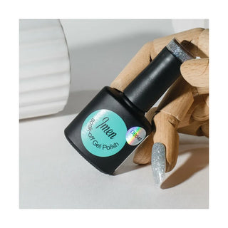 Гель-лак Imen DB049 серебристо-синий фиолетовый алмазный блеск 12ml