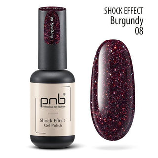UV/LED Gel Polish  Lack PNB SHOCK EFFECT 08, Burgundy 8ml