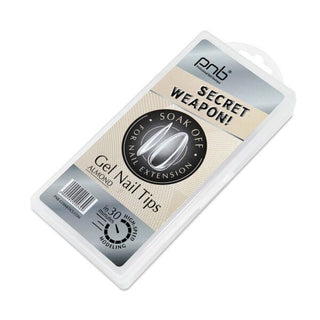 GEL NAIL TIPS FOR NAIL EXTENSION ALMOND, SOAK OFF