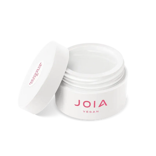 JOIA vegan Polygum Gel, Clear Page, 15 ml ist ein Gel-Kaugummi zum Modellieren von Nägeln und voluminösen Designs