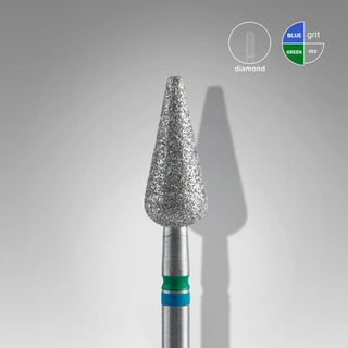 Diamant-Nagelbohrer DUO Spitzbirne blau-grün EXPERT Kopfdurchmesser 5 mm / Arbeitsteil  FA100BG050/12  12 mm