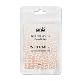 Formy silikonowe PNB do kształtów na paznokcie Wild Nature, krokodyl, 12 szt.